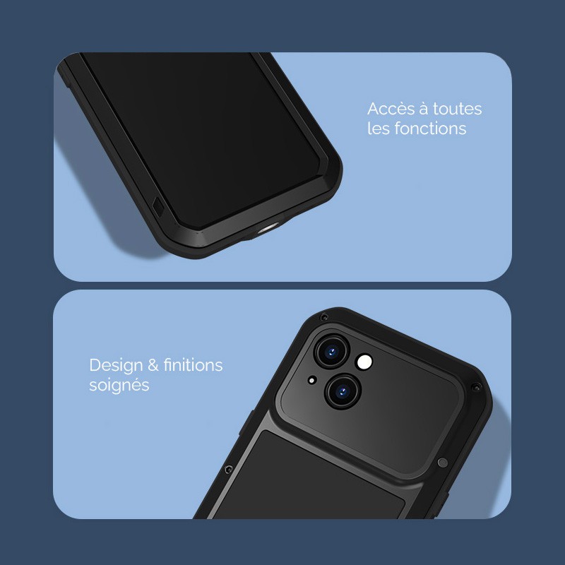 Coque étanche IP68 IPhone 13 Mini - LOVE MEI SWIMCASE - Noir - Anti-choc