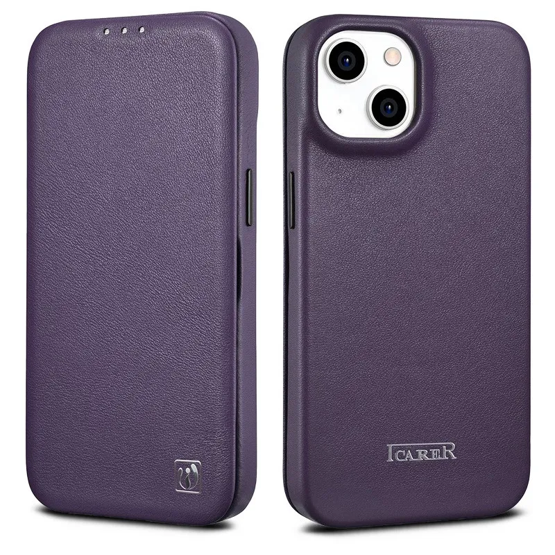 iPhone 14 | Étui Folio iCARER en Cuir Véritable avec MagSafe iPhone 14 | Étui Folio iCARER en Cuir Véritable avec MagSafe