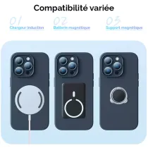 iPhone 14 Max | Coque MagSafe BASEUS Liquid Silica Gel + Verre Trempé