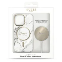 iPhone 14 Pro Max | Coffret GUESS Coque Marbre + Chargeur MagSafe