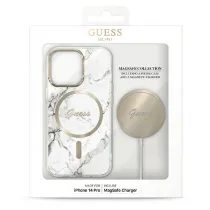 iPhone 14 Pro | Coffret GUESS Coque Marbre + Chargeur MagSafe