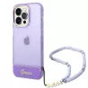 iPhone 14 Pro | Coque Translucide GUESS avec Sangle Perlée
