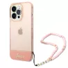 iPhone 14 Pro | Coque Translucide GUESS avec Sangle Perlée