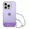 iPhone 14 Pro | Coque Translucide GUESS avec Sangle Perlée
