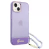 iPhone 14 Plus | Coque Translucide GUESS avec Sangle Perlée