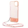 iPhone 14 | Coque Translucide GUESS avec Sangle Perlée