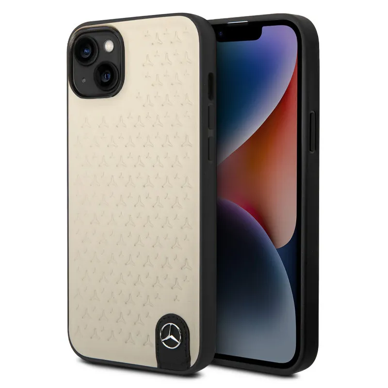 iPhone 14 Plus | Coque MERCEDES Stars en Cuir Véritable iPhone 14 Plus | Coque MERCEDES Stars en Cuir Véritable
