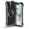 iPhone 15 Plus | Coque MagSafe R-JUST RJ-51 Fibre Carbone & Alu