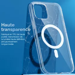 Coque MagSafe Transparente HOCO Magnetic pour iPhone 14