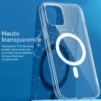 Coque MagSafe Transparente HOCO Magnetic pour iPhone 14 Plus