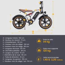 Vélo Électrique Tout-Terrain HAPPYRUN G60 | Moteur 750W