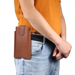 Étui Ceinture Vertical en Cuir pour Smartphone de 5,5 à 7,2'