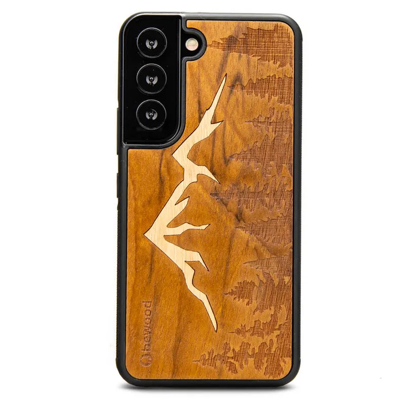 Coque en Bois Naturel BEWOOD Montagnes Imbuia pour SAMSUNG Galaxy S22 Coque en Bois Naturel BEWOOD Montagnes Imbuia pour SAMSUNG Galaxy S22