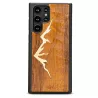 Coque en Bois Naturel BEWOOD Montagnes Imbuia pour SAMSUNG Galaxy S22 Ultra