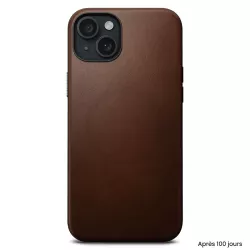 iPhone 15 Plus | Coque MagSafe NOMAD Modern Leather en Cuir