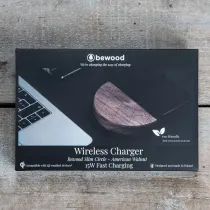 Chargeur Induction BEWOOD Slim Circle en Noyer | Charge 15W