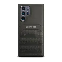 Coque AMG Debossed en Cuir Véritable pour Galaxy S22 Ultra
