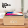 Station Réveil Q5A avec Chargeur Induction | Caisson Bois Naturel