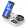 Station de Charge 4-en-1 avec Chargeur Induction & USB | LED | Horloge
