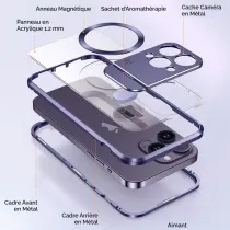 iPhone 15 | Coque MagSafe avec Cache Caméra & Aromathérapie