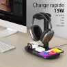 Chargeur Induction 4-en-1 avec Port USB-C & Support Casque