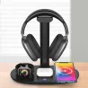 Chargeur Induction 4-en-1 avec Port USB-C & Support Casque