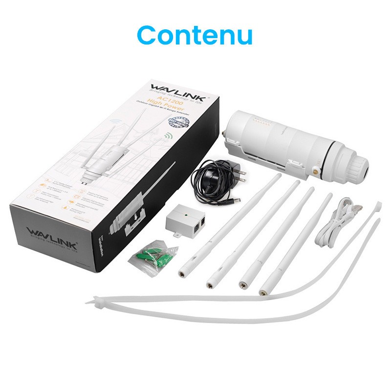 Répéteur Wi-Fi Extérieur WAVLINK AC1200 - IP65, 4 Antennes 7 DBi, PoE | Portée 100 M, Bi-bande 2.4/5 GHz | Pour Jardin, Ferme, Grands Espaces - 8