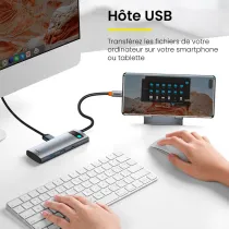 Hub USB-C 7-en-1 BASEUS avec Ports USB-C/A | HDMI | MicroSD