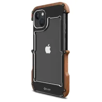 iPhone 13 | Bumper R-JUST IronWood en Bois & Aluminium