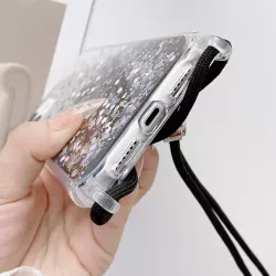 iPhone 12 Pro | Coque Paillettes avec Tour de Cou Ajustable