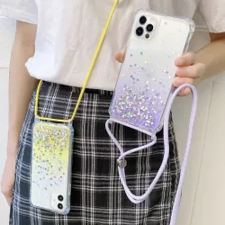 iPhone 12 Pro | Coque Paillettes avec Tour de Cou Ajustable