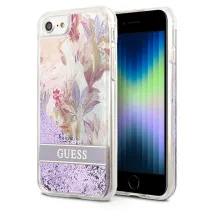 Coque Paillettes GUESS Glitter Flower pour iPhone SE 2022