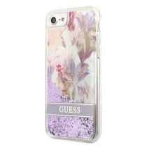 Coque Paillettes GUESS Glitter Flower pour iPhone SE 2022