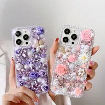 iPhone 13 Pro | Coque Strass & Roses 3D