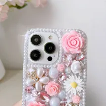 iPhone 13 Pro | Coque Strass & Roses 3D