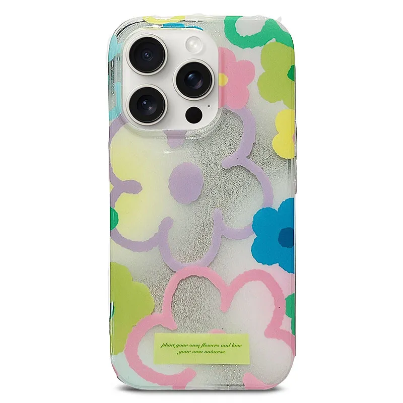 iPhone 14 Pro | Coque Silicone Translucide avec Motif Floral