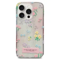 iPhone 14 Pro | Coque Silicone Translucide avec Motif Floral