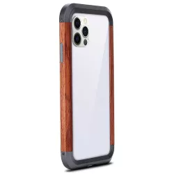 iPhone 12 Pro Max | Bumper R-JUST en Bois de Rose & Alu