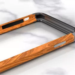 iPhone 12 Pro Max | Bumper R-JUST en Bois de Rose & Alu