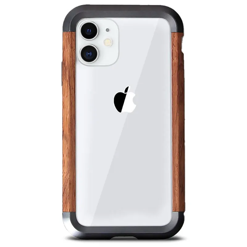iPhone 12 | Bumper R-JUST en Bois de Rose & Aluminium iPhone 12 | Bumper R-JUST en Bois de Rose & Aluminium