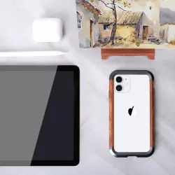 iPhone 12 | Bumper R-JUST en Bois de Rose & Aluminium