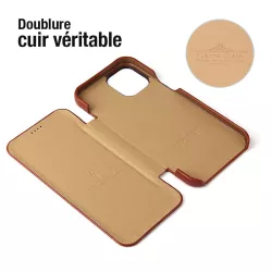 iPhone 12 Mini | Étui Vertical F. SHANN en Cuir Véritable