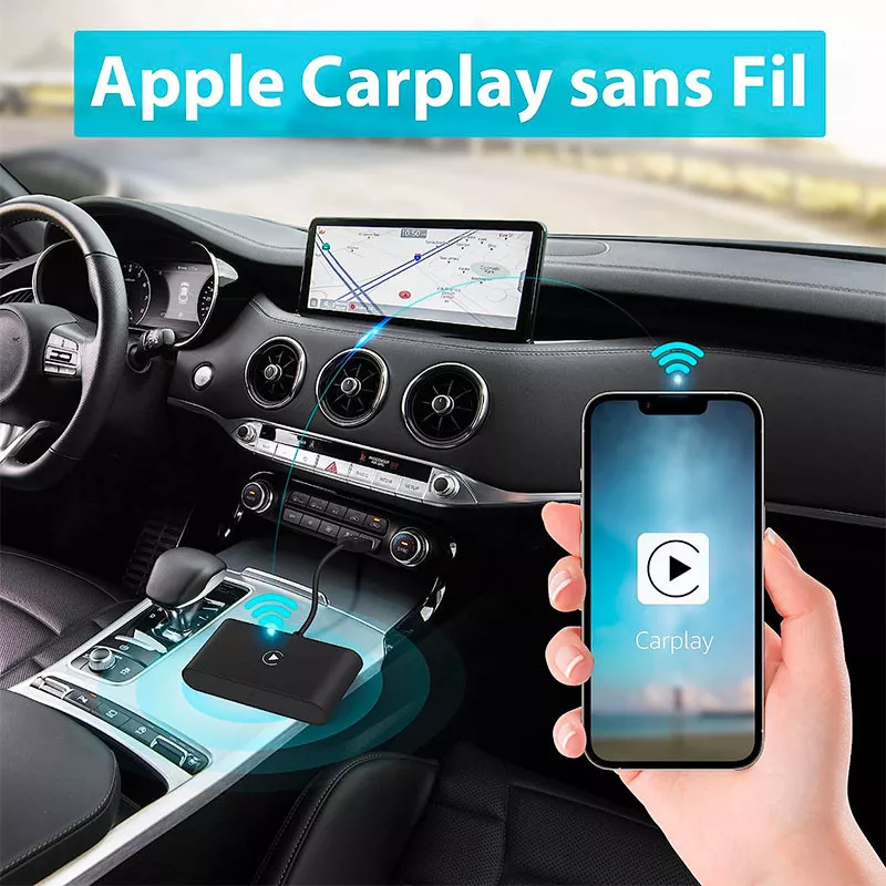 Adaptateur CarPlay Sans Fil IVSHOWCO | Pour IPhone Et Android | WiFi 5GHz | Plug & Play | Compatible IOS10+