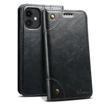 iPhone 12 Mini | Étui Portefeuille SUTENI Look Rétro & Rivets