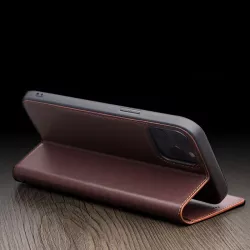 iPhone 12 Pro | Étui Portefeuille QIALINO en Cuir Véritable