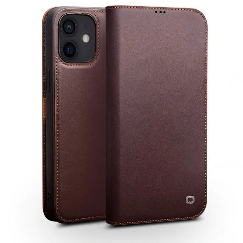 iPhone 12 Mini | Étui Portefeuille QIALINO en Cuir Véritable iPhone 12 Mini | Étui Portefeuille QIALINO en Cuir Véritable