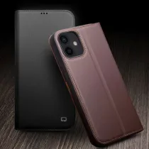 iPhone 12 Mini | Étui Portefeuille QIALINO en Cuir Véritable