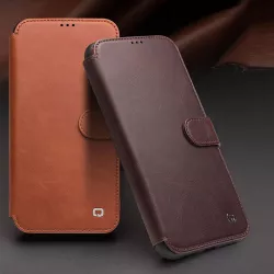 iPhone 12 Pro | Étui Portefeuille QIALINO Business Cuir Véritable