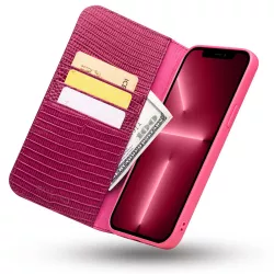 iPhone 12 Pro | Étui CB QIALINO Croco en Cuir Véritable