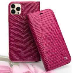 iPhone 12 Pro | Étui CB QIALINO Croco en Cuir Véritable